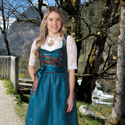 Abito Dirndl Grigio Oktoberfest Donna 2 pezzi