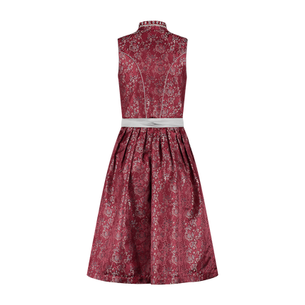 Abito Dirndl Rosso Bordeaux Oktoberfest Donna Pizzo 2 pezzi