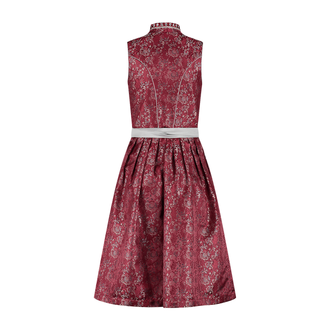 Abito Dirndl Rosso Bordeaux Oktoberfest Donna Pizzo 2 pezzi