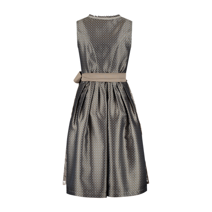 Abito Dirndl marrone Oktoberfest Donna Fiori 2 pezzi