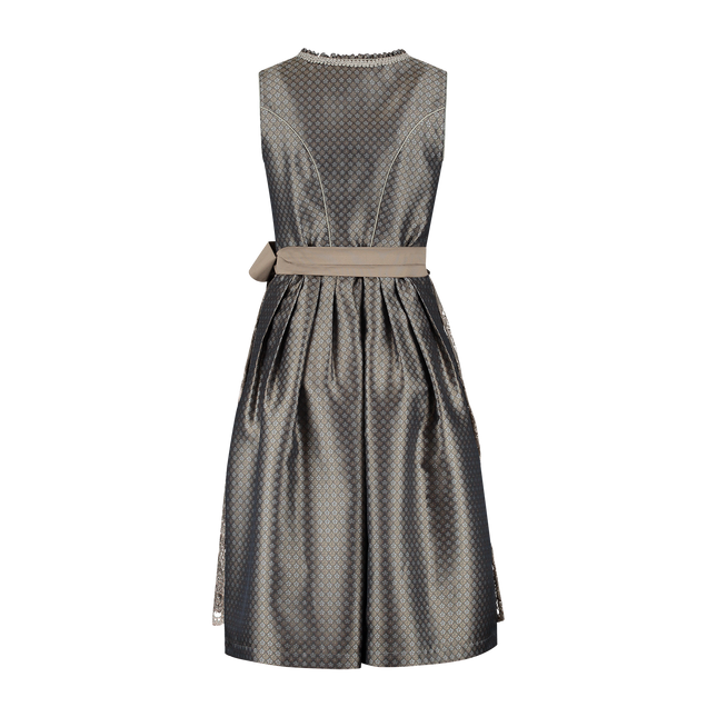 Abito Dirndl marrone Oktoberfest Donna Fiori 2 pezzi