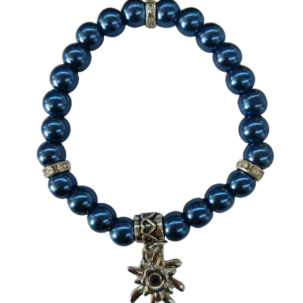 Bracciale blu scuro con pietra preziosa