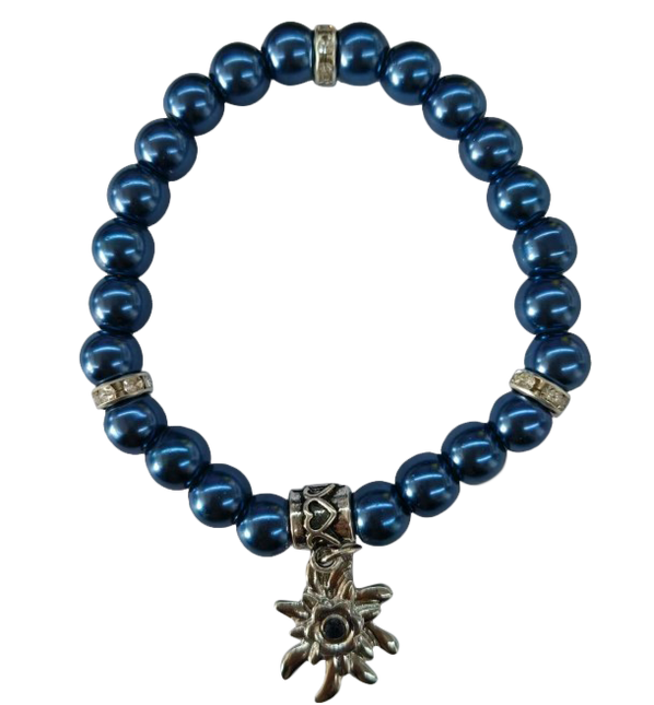 Bracciale blu scuro con pietra preziosa