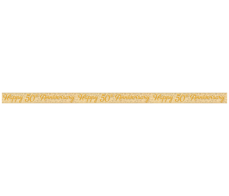 Striscione Buon Anniversario Oro 50Th 3,65m