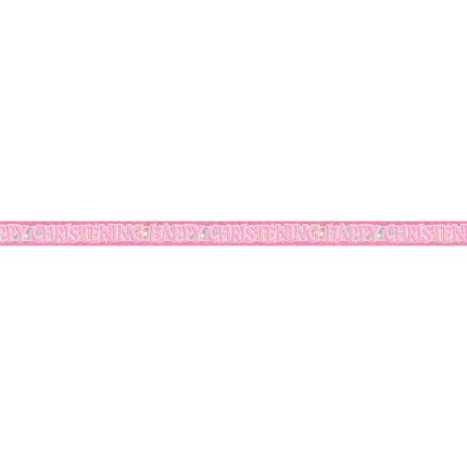 Striscione rosa Buon Battesimo 3,65 m