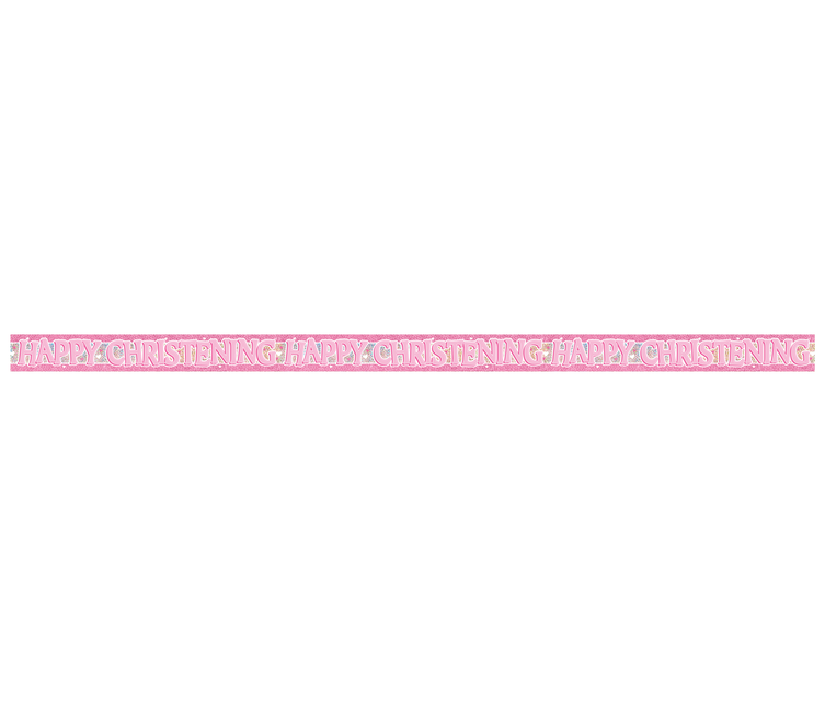 Striscione a forma di prisma rosa per il battesimo, 12 piedi