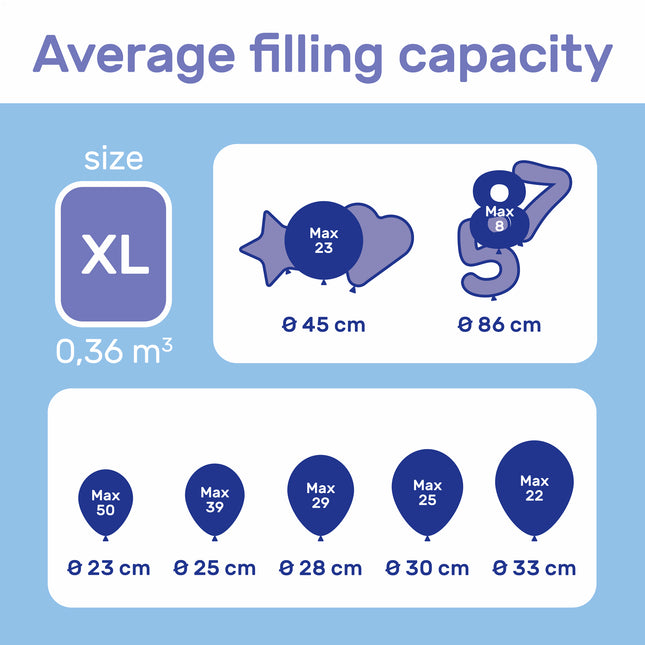 Bombola a elio con 50 palloncini e nastro