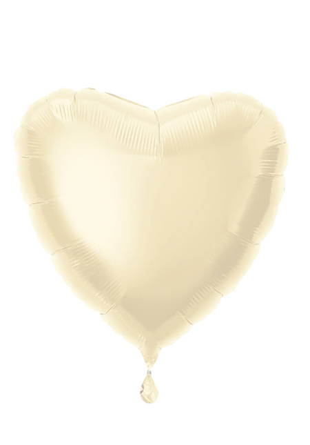 Palloncino in foil con cuore solido 18", confezionato - Avorio