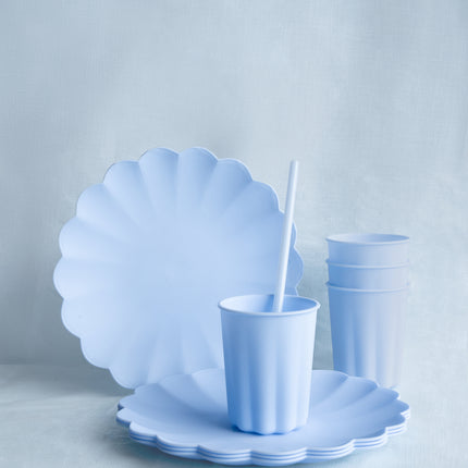 Bicchieri blu in plastica 220ml 4pz