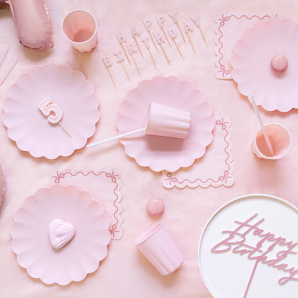 Bicchieri di plastica rosa 220ml 4pz
