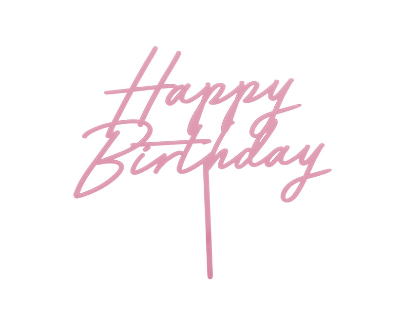 Cake topper Buon Compleanno Rosa 16,5 cm