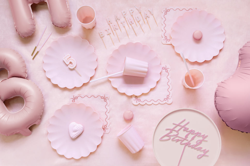 Cake topper Buon Compleanno Rosa 16,5 cm