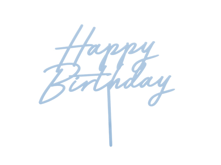 Cake topper Happy Birthday Blu 16,5 cm
