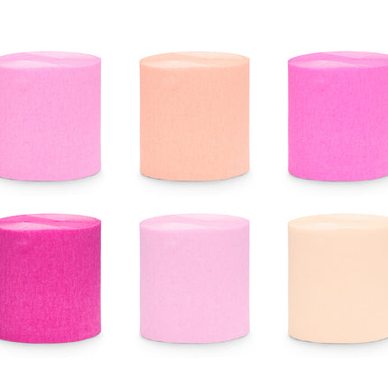 Carta crespa rosa 10m 6pz