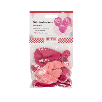 Palloncini rosa per neonata, 30 cm, 10 pezzi