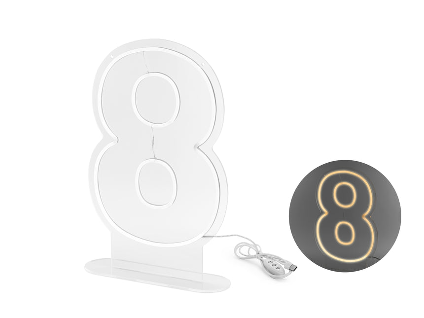 8 anni Figura luminosa bianca 50 cm