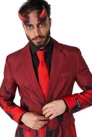 Costume da diavolo da uomo, rosso, 3 pezzi