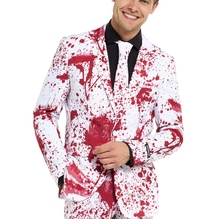 Costume da uomo "sanguinante", bianco, 3 pezzi