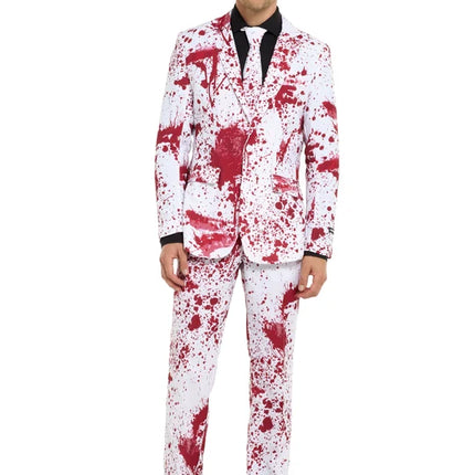 Costume da uomo "sanguinante", bianco, 3 pezzi