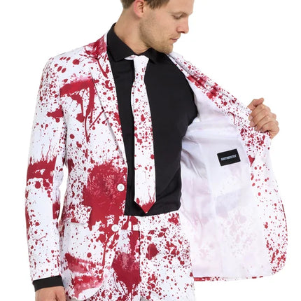 Costume da uomo "sanguinante", bianco, 3 pezzi