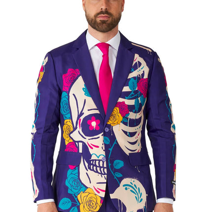 Costume Sugar Skull da uomo, viola, 3 pezzi