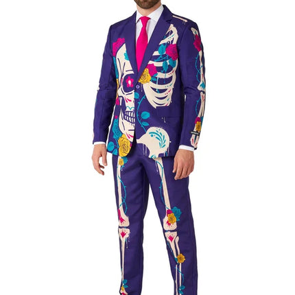 Costume Sugar Skull da uomo, viola, 3 pezzi