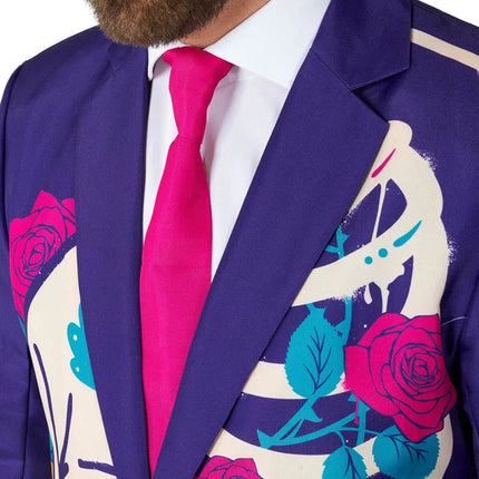 Costume Sugar Skull da uomo, viola, 3 pezzi