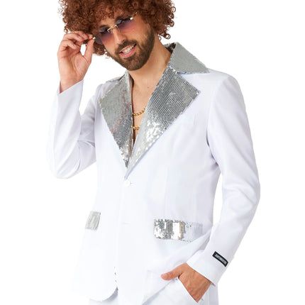 Costume da discoteca da uomo bianco, 2 pezzi