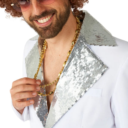 Costume da discoteca da uomo bianco, 2 pezzi