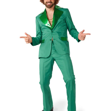 Costume da discoteca da uomo verde, 2 pezzi