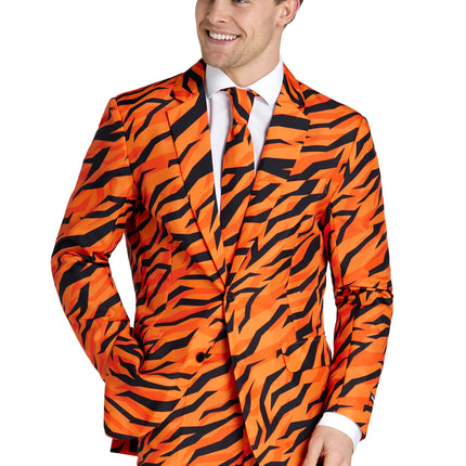 Costume da tigre da uomo, arancione, 3 pezzi