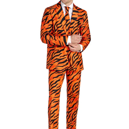 Costume da tigre da uomo, arancione, 3 pezzi
