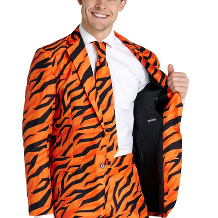 Costume da tigre da uomo, arancione, 3 pezzi