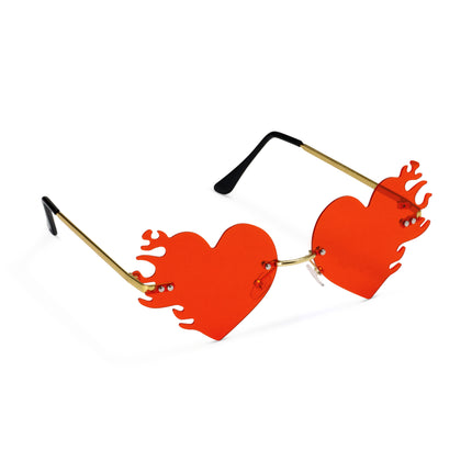 Occhiali cuore fiamme 14,5 cm