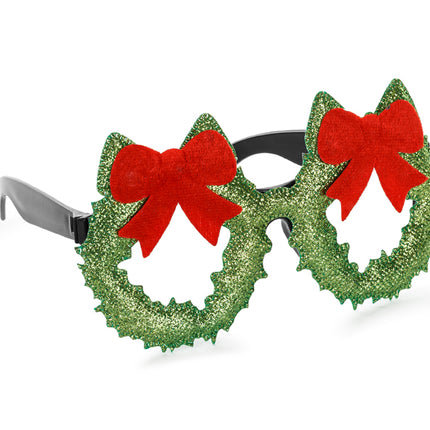 Bicchieri di Natale rosso verde con fiocco
