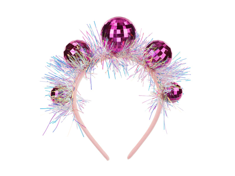 Cerchietto Disco 70S Rosa Discoballs
