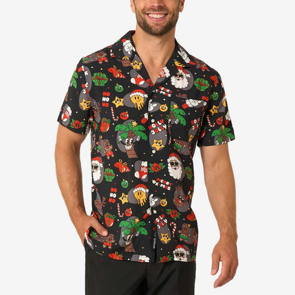 Camicia hawaiana natalizia Merry Jinglejoy da uomo