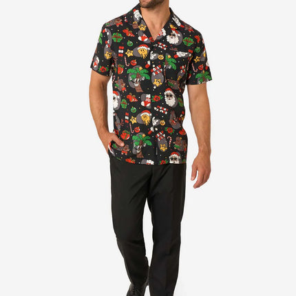 Camicia hawaiana natalizia Merry Jinglejoy da uomo