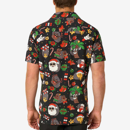 Camicia hawaiana natalizia Merry Jinglejoy da uomo
