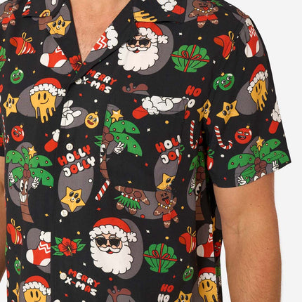Camicia hawaiana natalizia Merry Jinglejoy da uomo