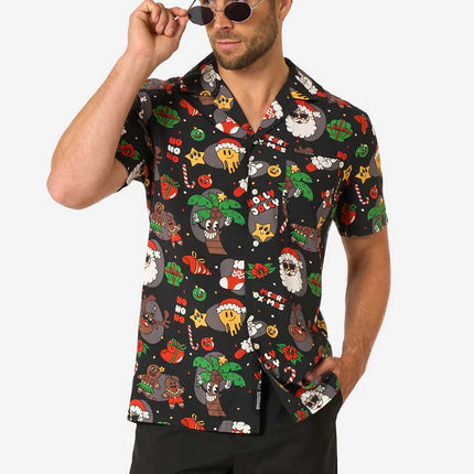 Camicia hawaiana natalizia Merry Jinglejoy da uomo