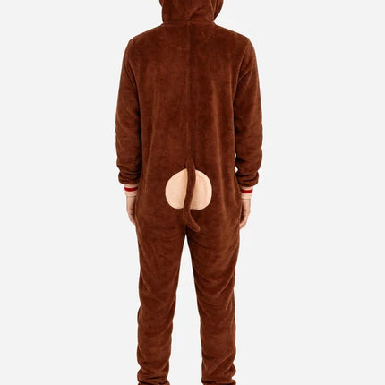 Tutina unisex con scimmietta, marrone