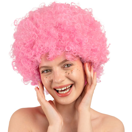 Parrucca rosa afro
