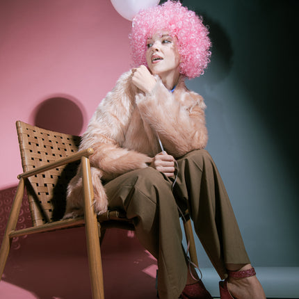 Parrucca rosa afro