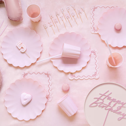 Piatto torta rosa 24 cm