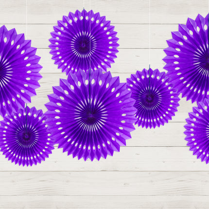 Ventagli di carta viola da 20 cm 3 pezzi