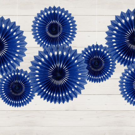 Ventagli di carta blu scuro 20 cm 3 pezzi