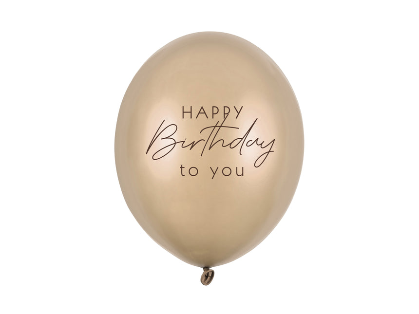 Palloncini Happy Birthday Oro 30cm 6 pezzi