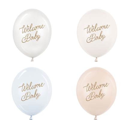 Palloncini Hello Baby Blu Bianco 30cm 50pz