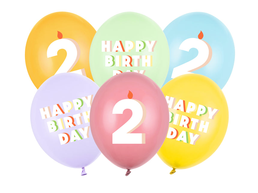 Palloncini 2 anni 30cm 6pz